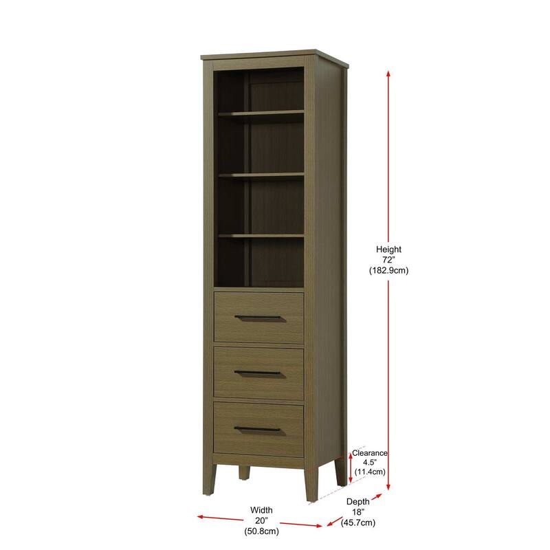 Laura 16-28 Inch Open Shelving Bath Storage Cabinet