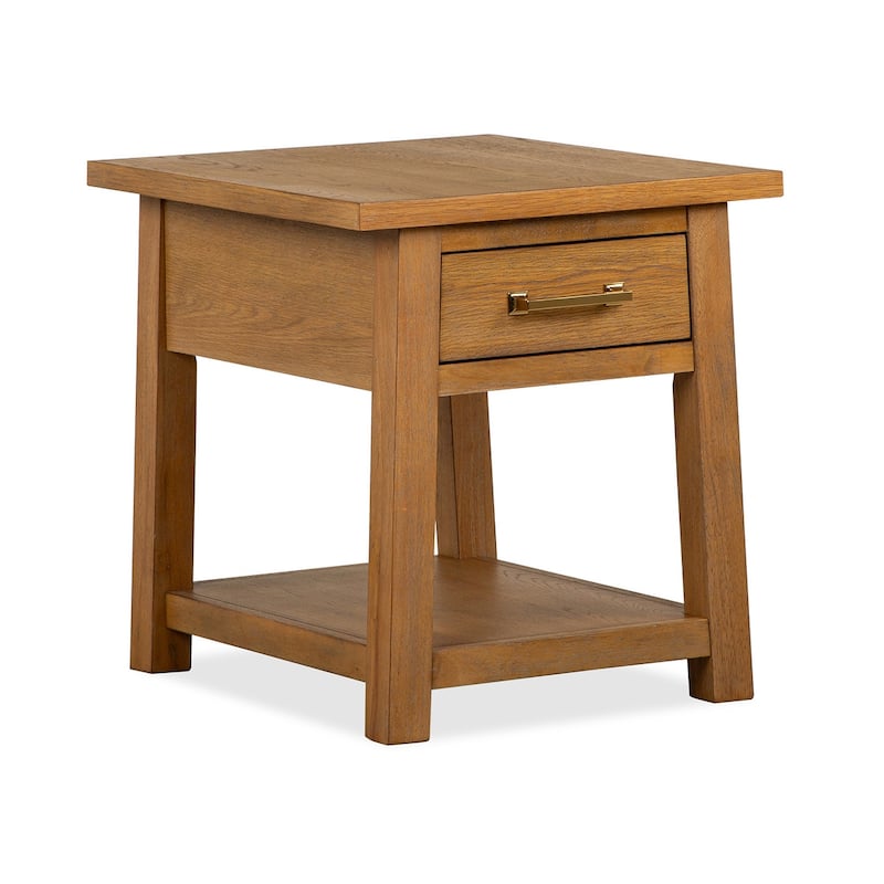 Magnussen Home Lindon Belgian Wheat Drawer End Table - 22''W x 26''D x 24''H - 22''W x 26''D x 24''H