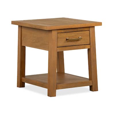 Magnussen Home Lindon Belgian Wheat Drawer End Table - 22''W x 26''D x 24''H