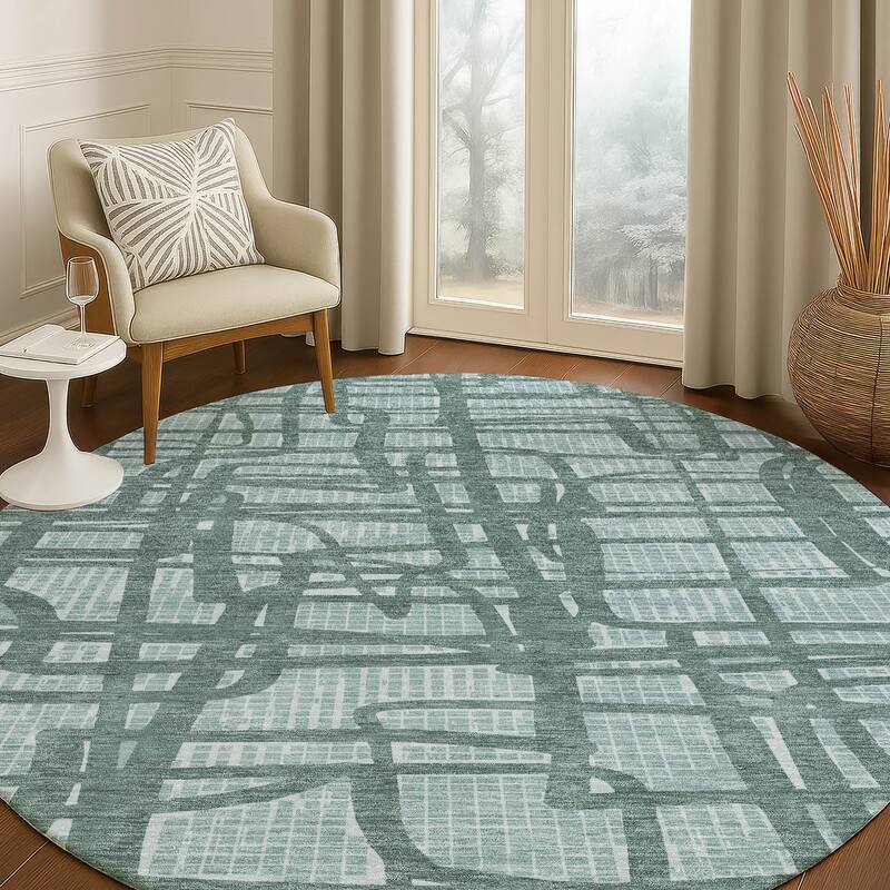 Machine Washable Indoor/ Outdoor Modern Centurion Chantille Rug