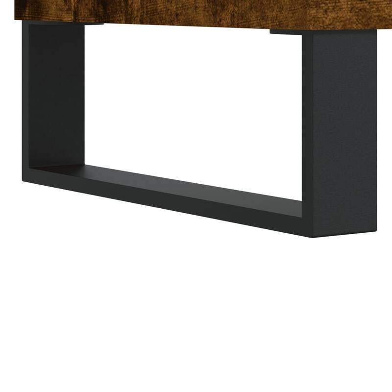 vidaXL Coffee Table Smoked/Brown Oak Engineered Wood, Metal 35.4x19.7x14.4 in - 19.7 x 35.4 x 14.4
