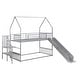 preview thumbnail 12 of 10, Stylish & Simple Twin Size Metal Bunk Bed House Bed with Convertible Slide and Storage Staircase, Solid Construction, Silver
