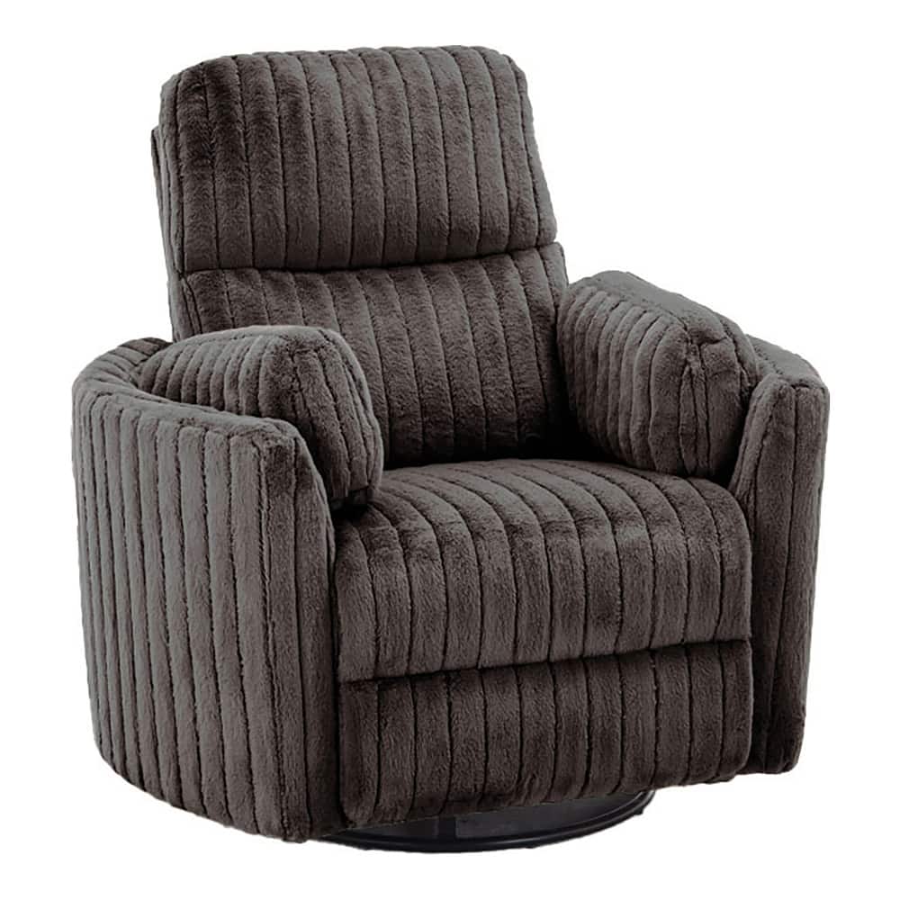 DH BASIC Modern Chenille Power Swivel Glider Recliner by Denhour