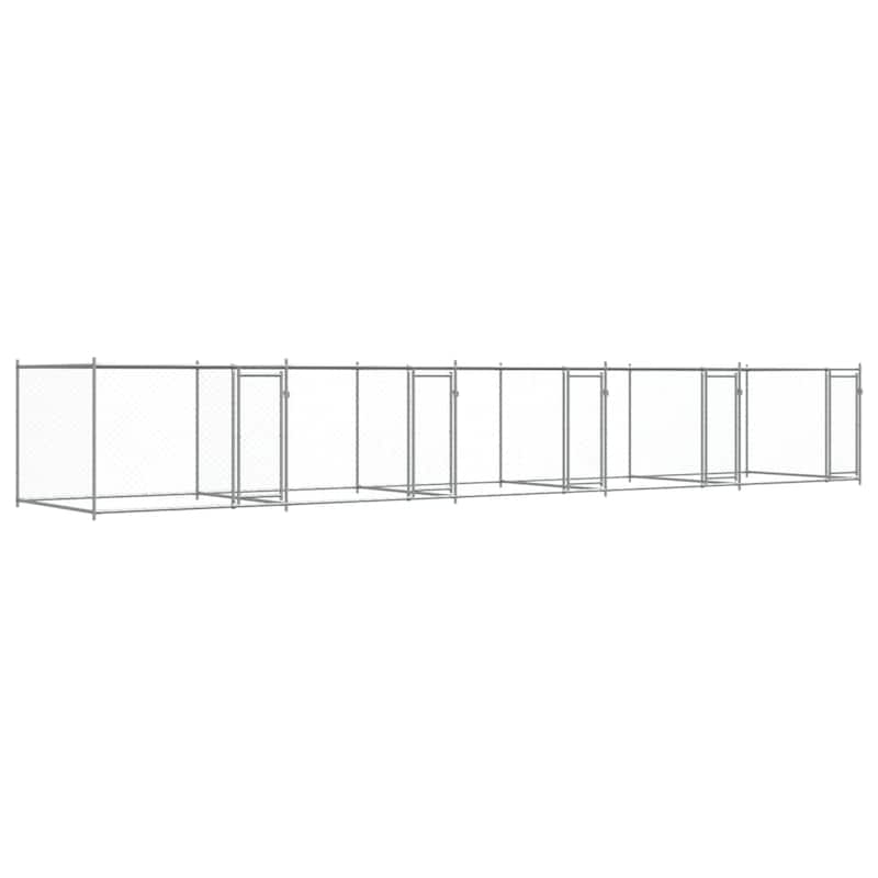 vidaXL Dog Cage Grey Galvanized Steel Durable Dog Cage