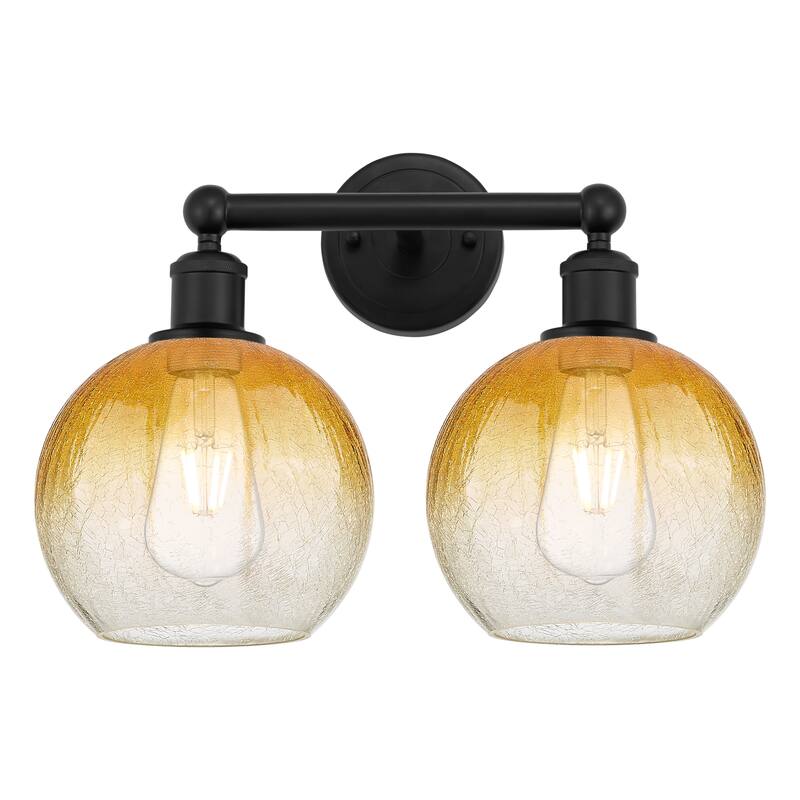 Innovations Lighting Endless Possibilities Edison - Brookhaven Globe - 2 Light 17" Bath Vanity Light - Matte Black/Amber