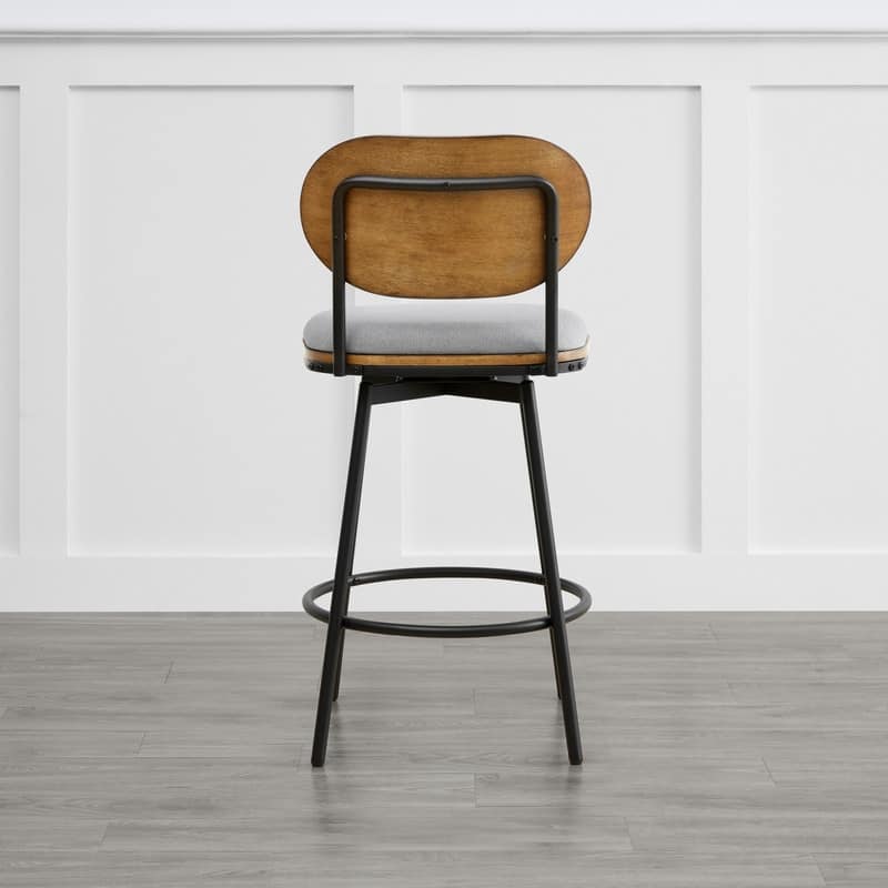 Spruce & Spring Megan Swivel Counter Bar Stool with Metal Legs