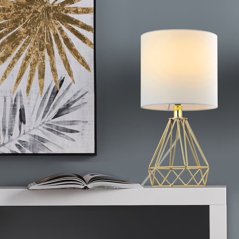 Getledel 15.5-inch Modern Cage Table Lamp Bedside Lamp