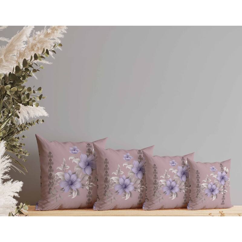 Petal Perfection Faux Suede Reversible Throw Pillow Light and Pink