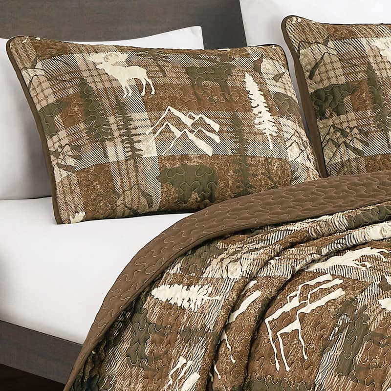 3 Pcs Rustic Polyester Quilt Bedspread Set