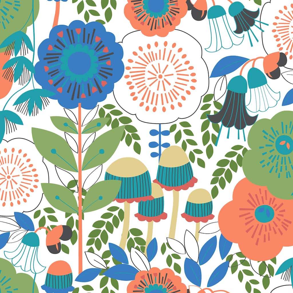 Megan Carter Dream Garden Off White Peel and Stick Wallpaper