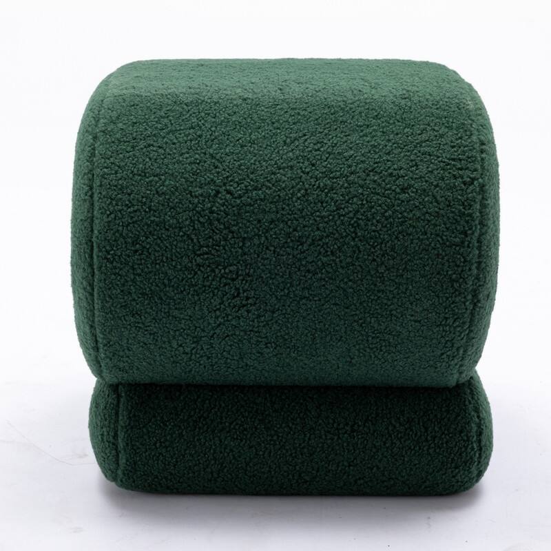 Teddy Fabric S-shape Ottoman Makeup Stool Footstool