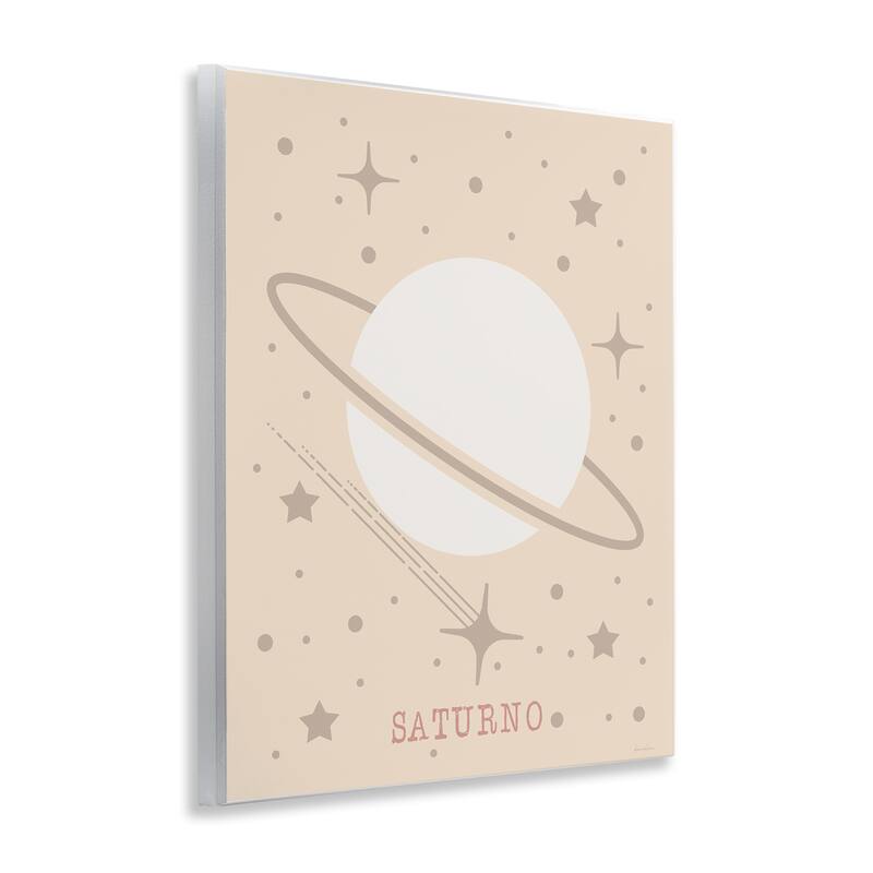 Stupell Minimal Saturn with Stars Wall Plaque Art Design By Daniela Santiago