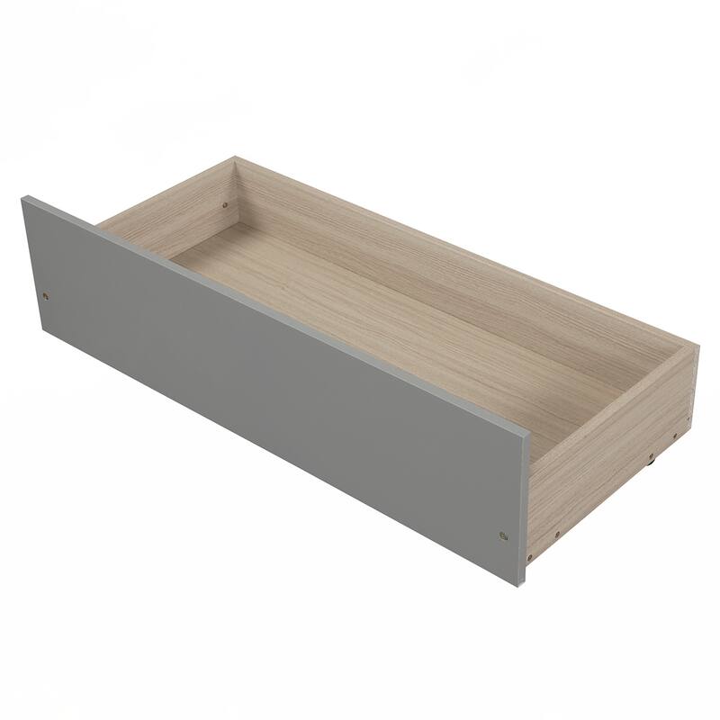 Twin size Platform Bed with Two Drawers, Gray