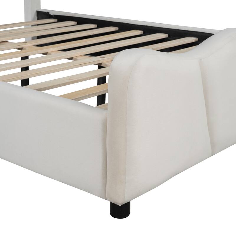 Luxurious Velvet Upholstered Platform Bed - Twin/Full Sizes with Stylish Headboard & Footboard, Sturdy Construction
