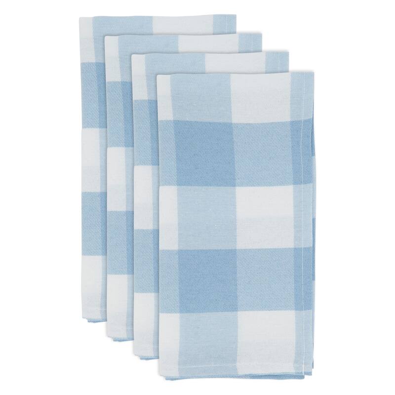 Buffalo Plaid Check Pattern Design Cotton Napkins (Set of 4)
