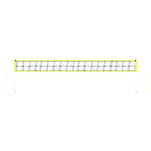 slide 2 of 11, Yellow Steel and PE Volleyball Net Set, Adjustable Height and Portable Yellow
