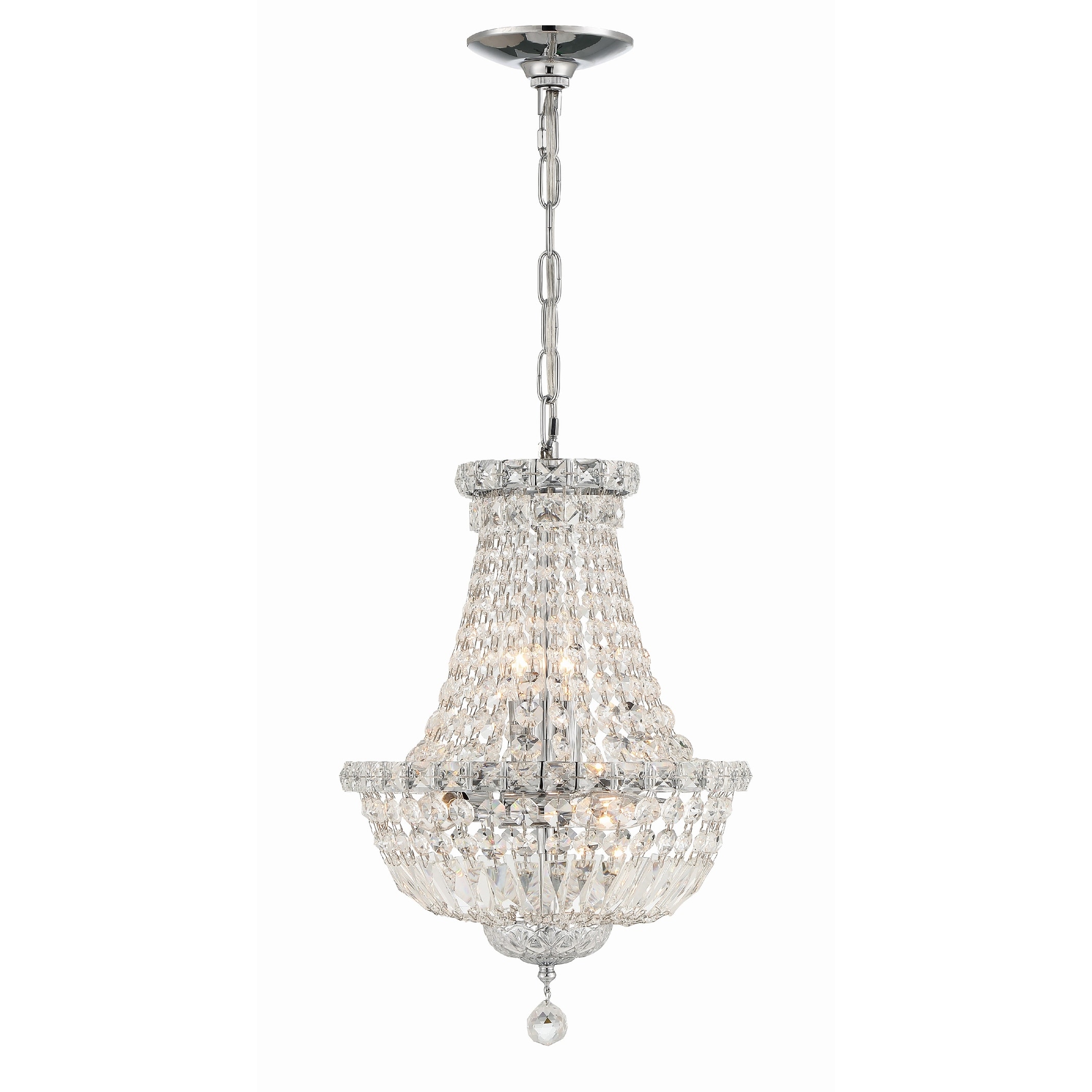 Roslyn 5 Light Polished Chrome Mini Chandelier - 12"W x 18"H