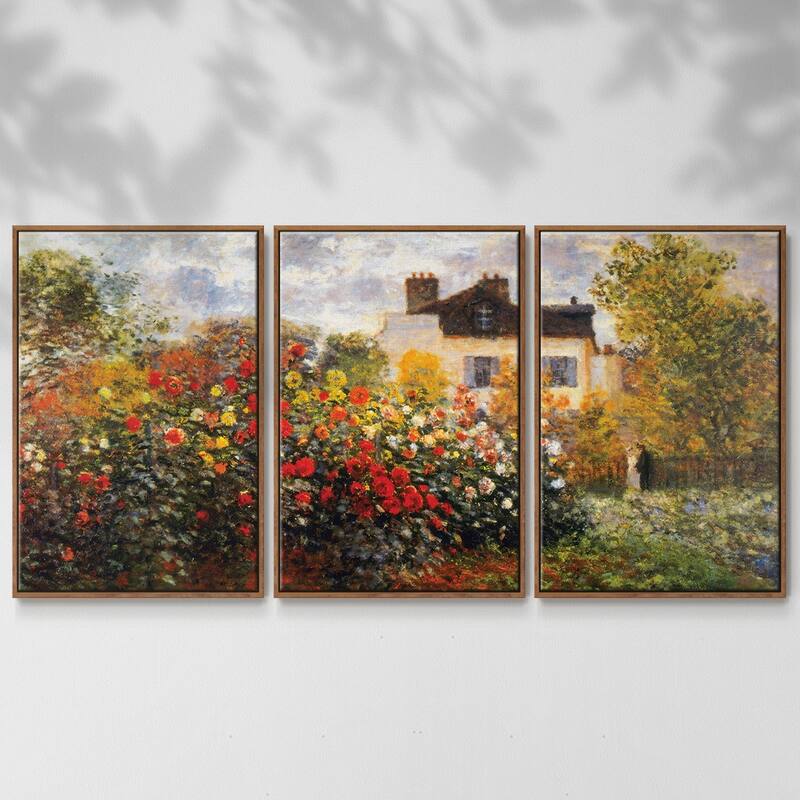 Argenteuil by Monet - Multi Piece Framed Canvas - 24 x 36 - Walnut