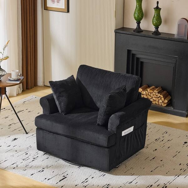 Corduroy Living Room Swivel Accent Chair