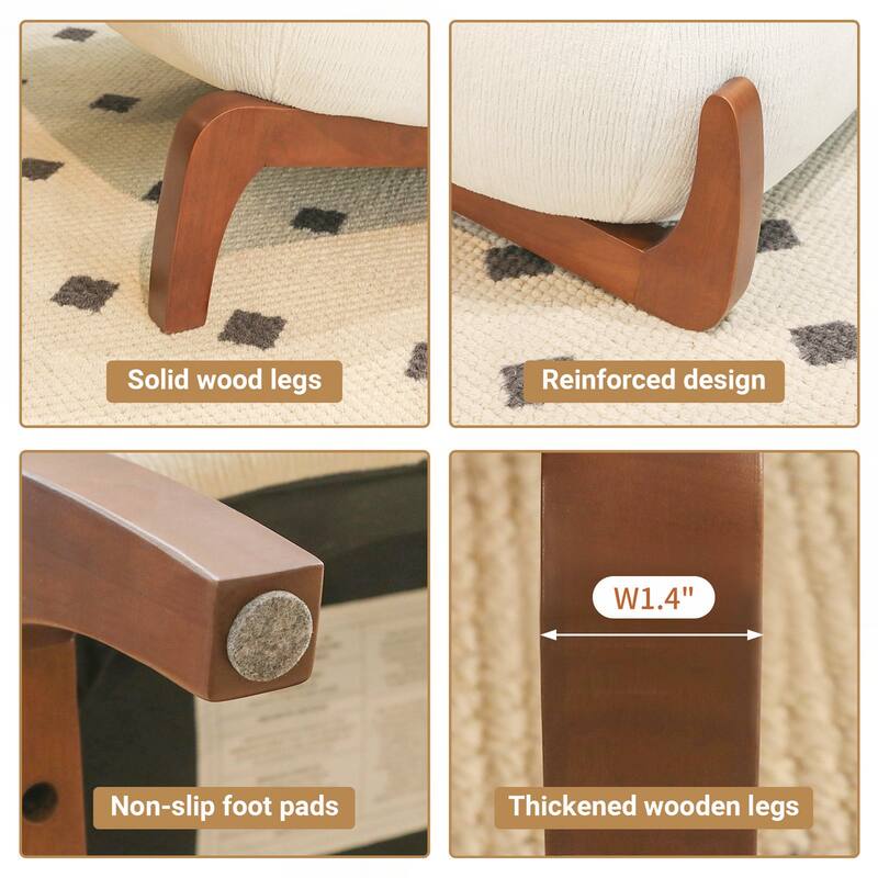 Accent Chair with Solid Wood Legs