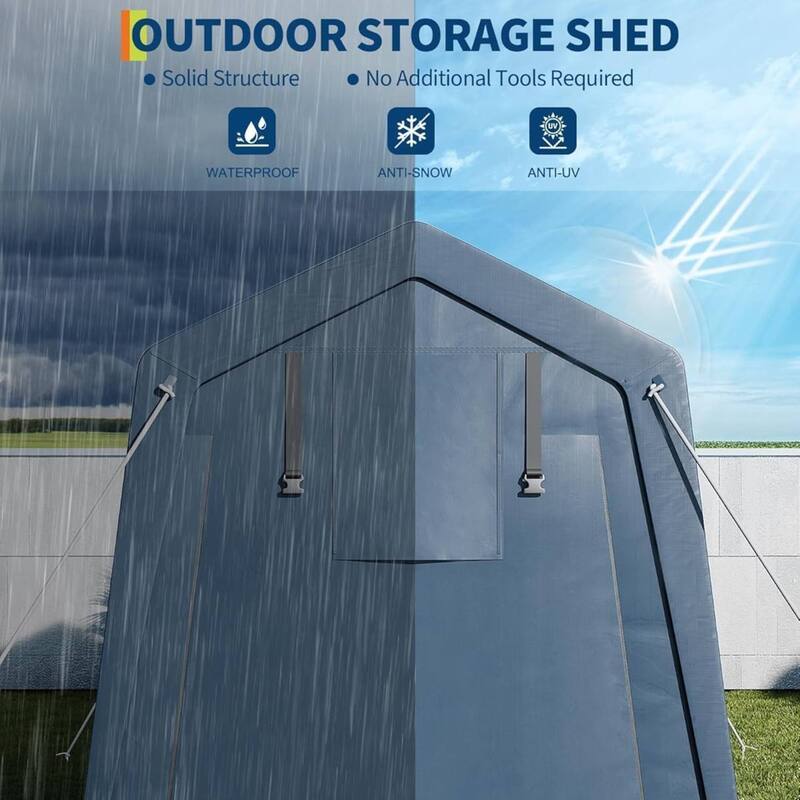 Portable Garage, Outdoor Storage Shelter Shed Carport for Motorcycle Bike