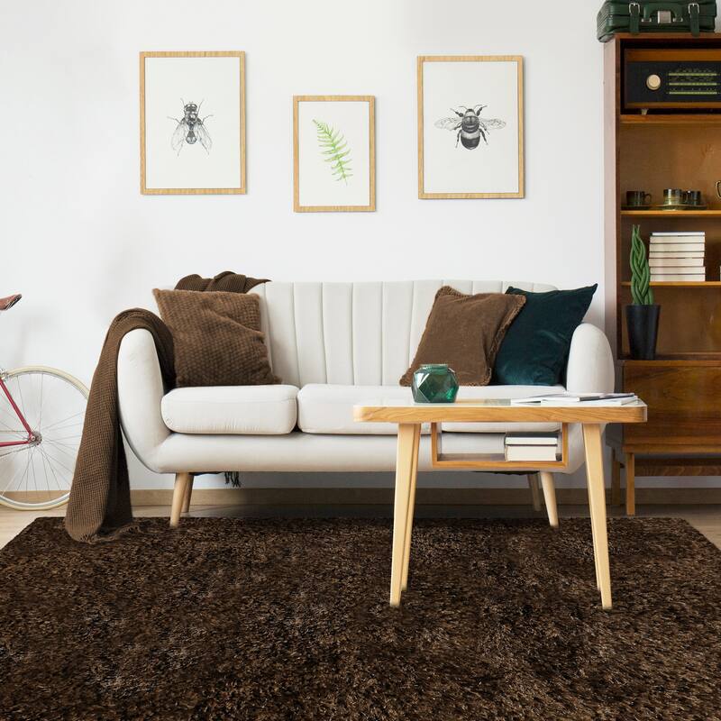 Superior Hand-tufted Plush Solid Shag Indoor Area Rug