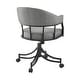 preview thumbnail 6 of 12, Tibet Gray Faux Leather and Black Iron Swivel Tilt Rolling Dining Chair