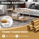 preview thumbnail 7 of 8, Costway 2-Tier Coffee Table with Shelf with Tempered Glass Top & Metal - See Details