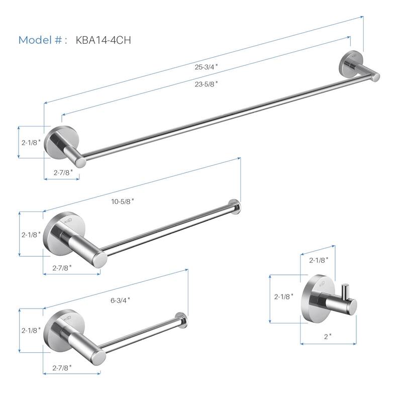 Circular 4-Piece Bathroom Hardware Set