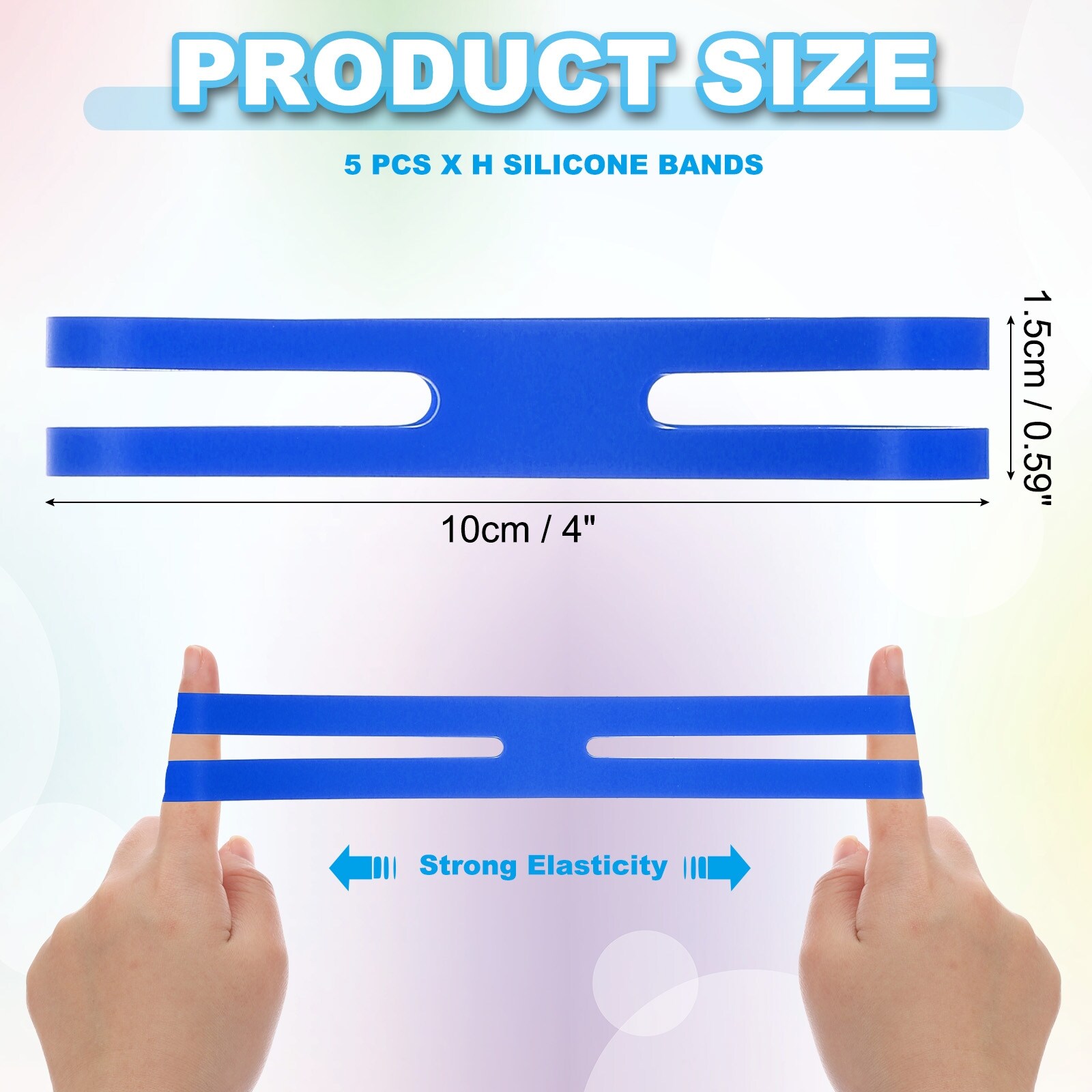 H Silicone Bands, Elastic Rubber Wrapping Bands Heavy Duty Colored Thick Rubber Bands for Outdoor Notebook Book Wallet Pot Box