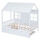 preview thumbnail 5 of 12, Full House Bed with Twin Trundle & Playhouse Design, Solid Wood Frame