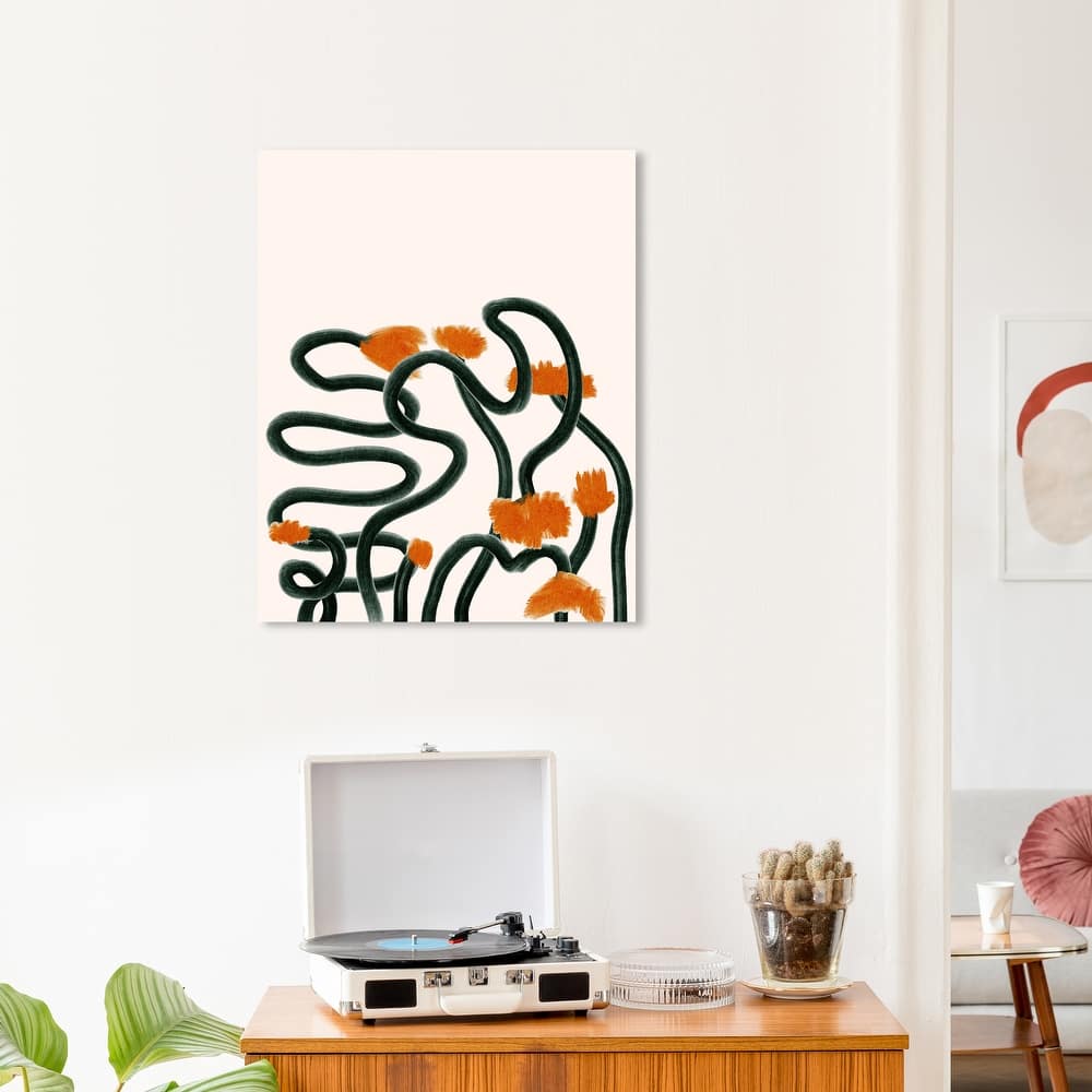Wynwood Studio Canvas Abstract Floral Lights Black Modern & Contemporary Wall Art Canvas Print