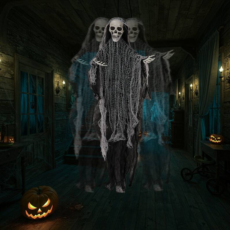 3 Pack Hanging Halloween Skeleton Ghosts Decorations, Grim Reapers for Best Halloween Outdoor Decorations