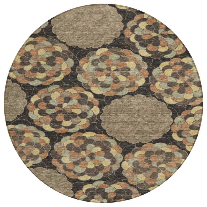 Machine Washable Indoor/ Outdoor Mosaic Cluster Chantille Rug
