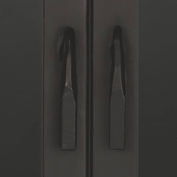 Shop 65 5 Black Metal And Clear Glass Chauncey Wide Curio Bar