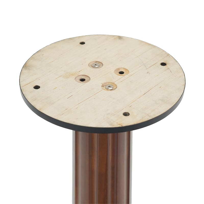 Modern Round Dining Table, 33.5" Tempered Glass Table with Wooden Leg & Gold Base, 2 - Person Kitchen Table for Small Space