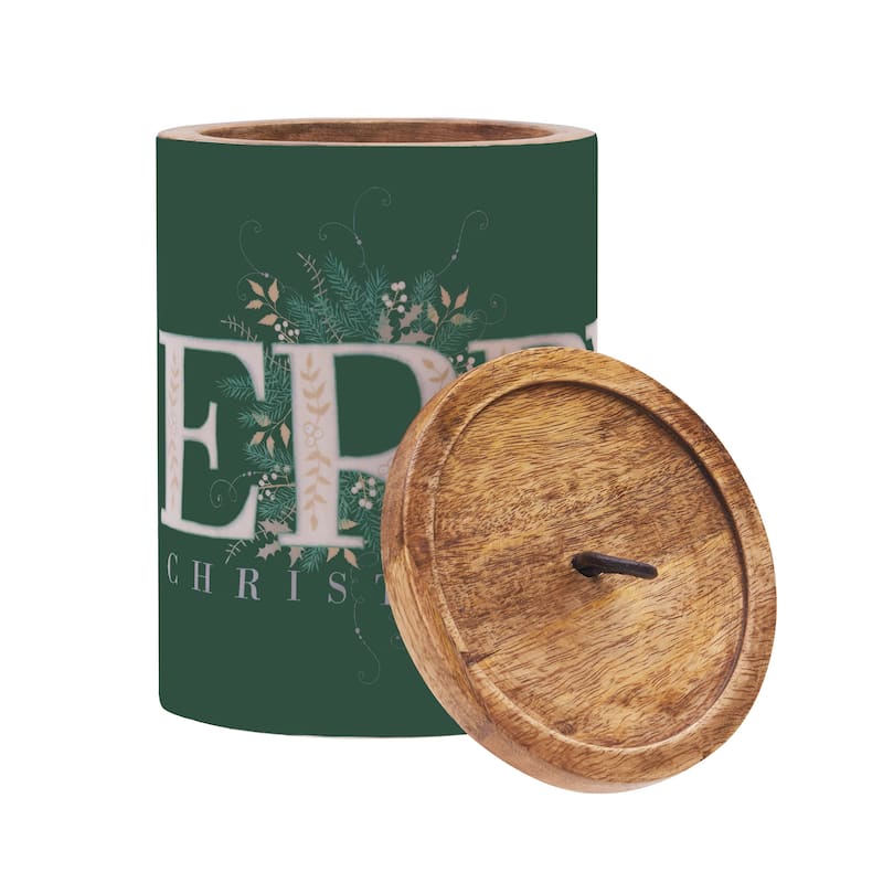 Emerald Christmas Canister Lg