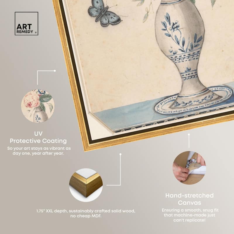 Vase with flowers 1850 Canvas by Art Remedy