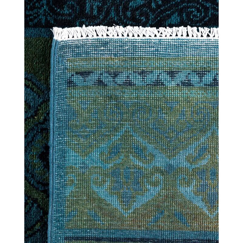 Overdyed, One-of-a-Kind Hand-Knotted Area Rug - Blue - 4' 2" x 6' 7"
