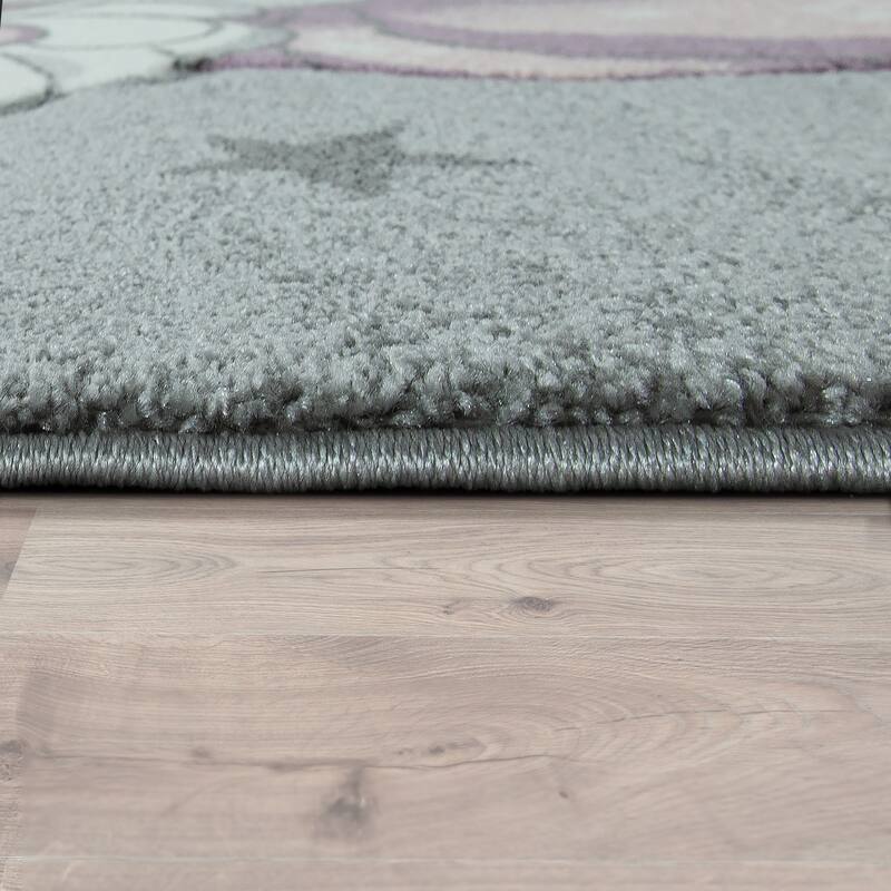 Kids Rug for Nursery Enchanted Unicorn and Rainbows in the Sky