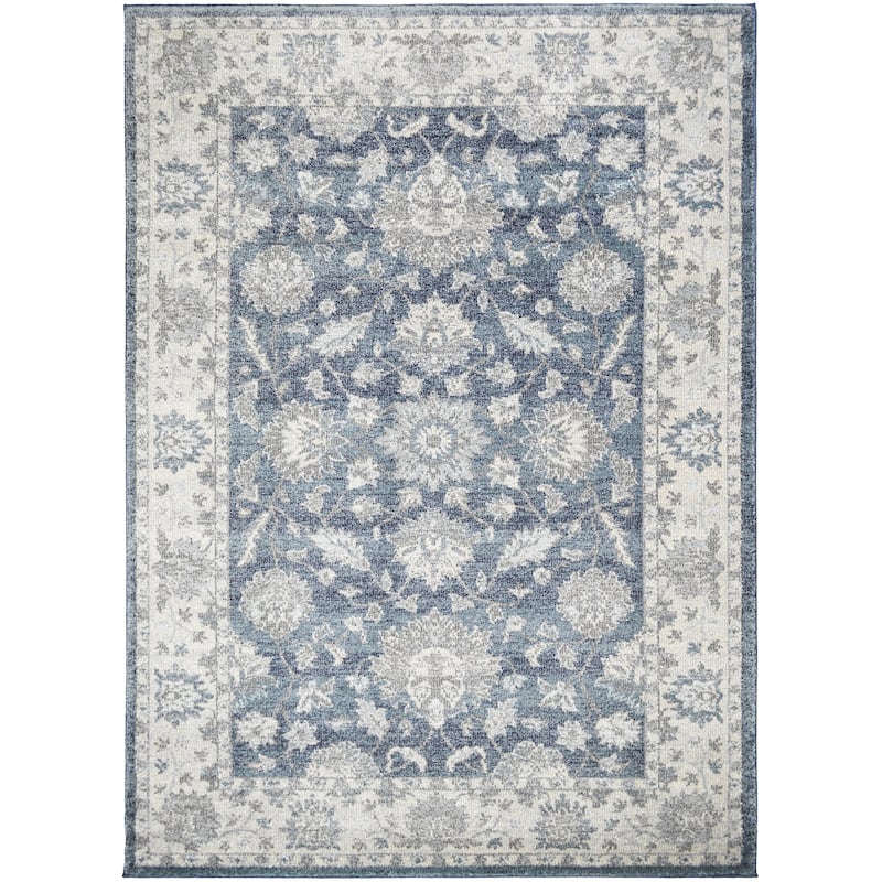Barcelona Carmelo Blue Traditional Oriental Area Rug - 5'3"x7'3"