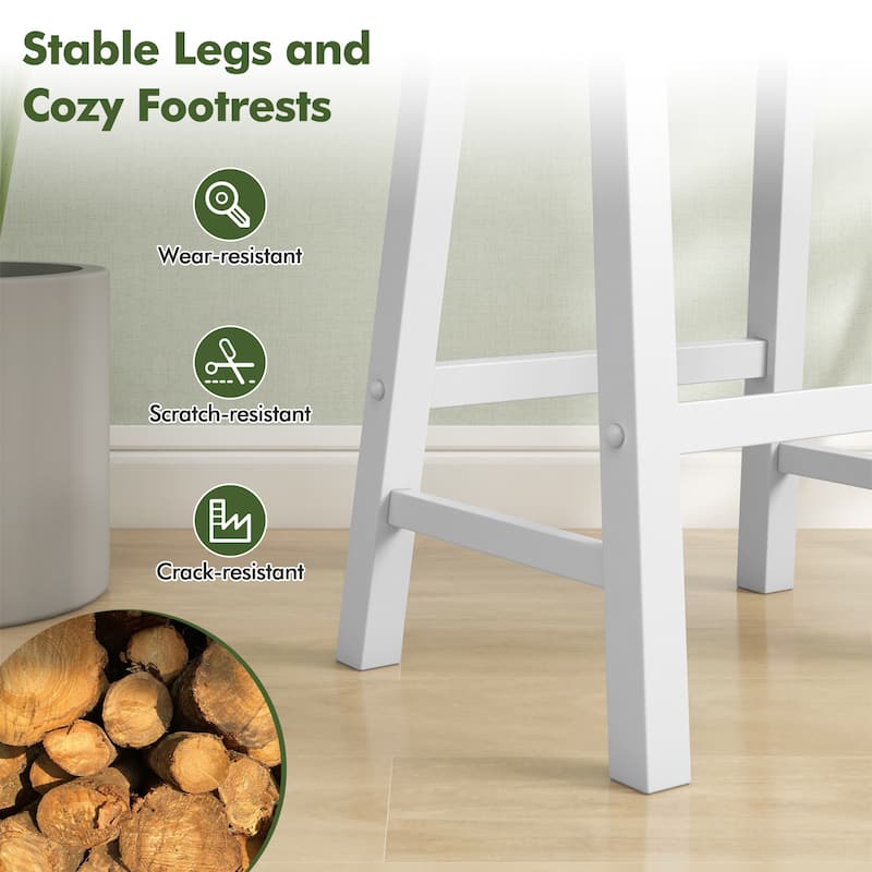 Gymax Set Of 4 Saddle Bar Stools Counter Height Dining Chairs w/