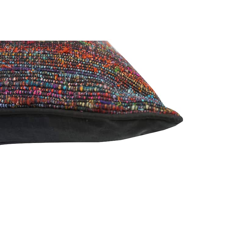 Home&Manor Firestone Vintage Raw Silk Pillow 18'