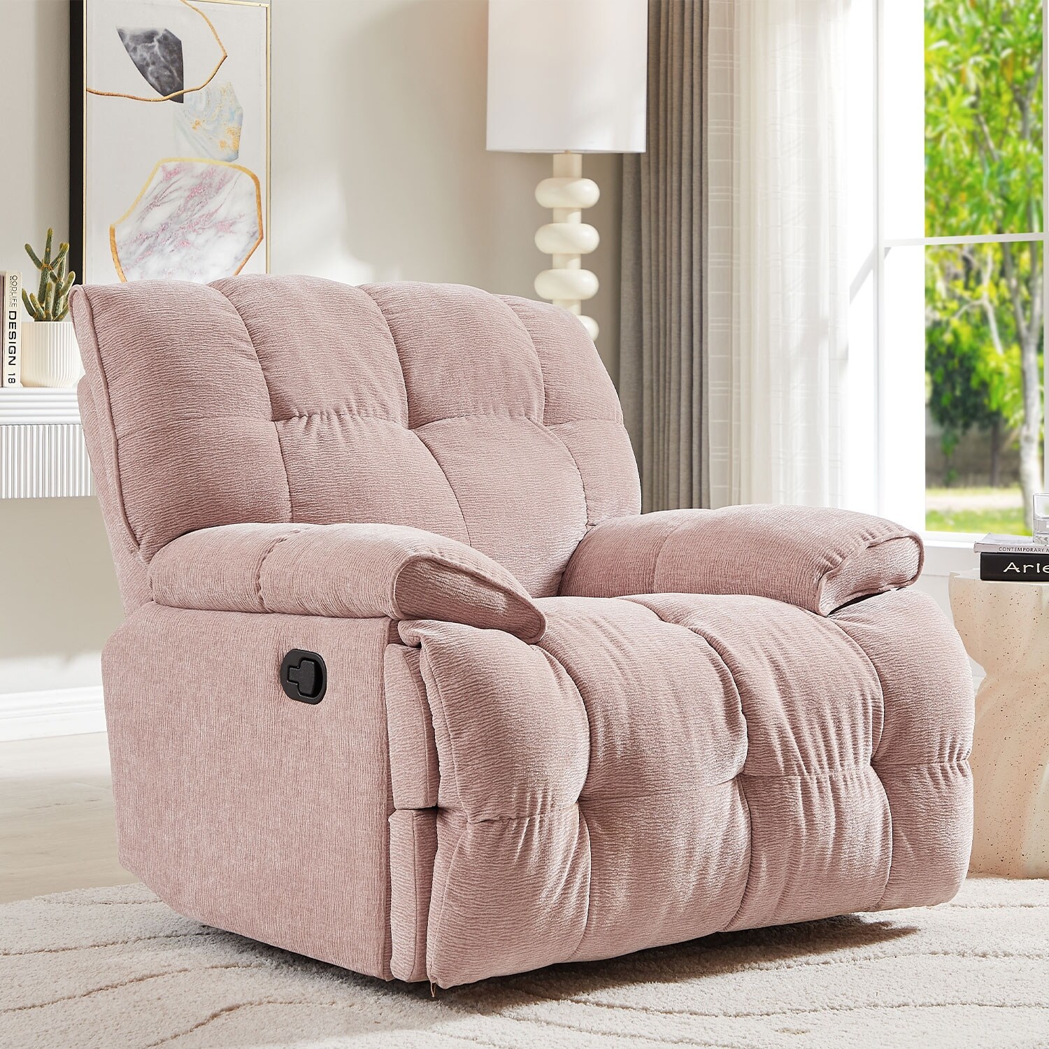 Pink hot sale glider recliner