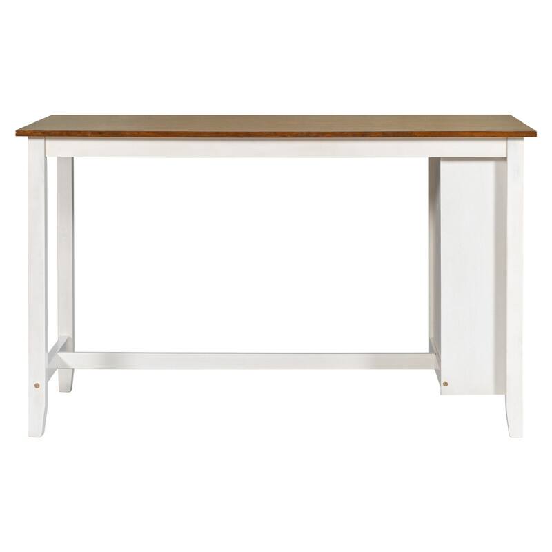 5-Piece Rustic Counter Height Wooden Dining Table Set