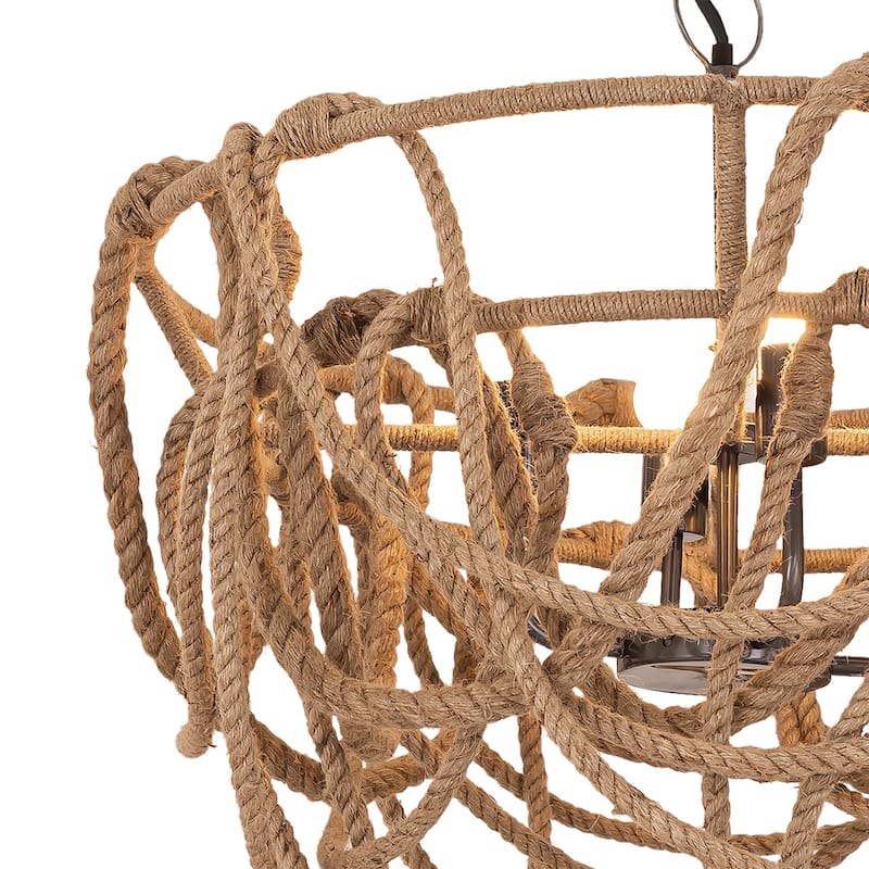 Elk Home Macon Natural Natural Materials 4 Light Pendant