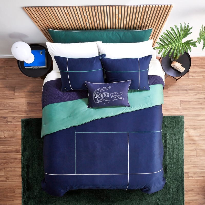 Lacoste Court Lines 100% Cotton Sateen Comforter Set