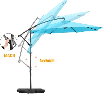 Ainfox 10ft Outdoor Cantilever Patio Umbrella with Base