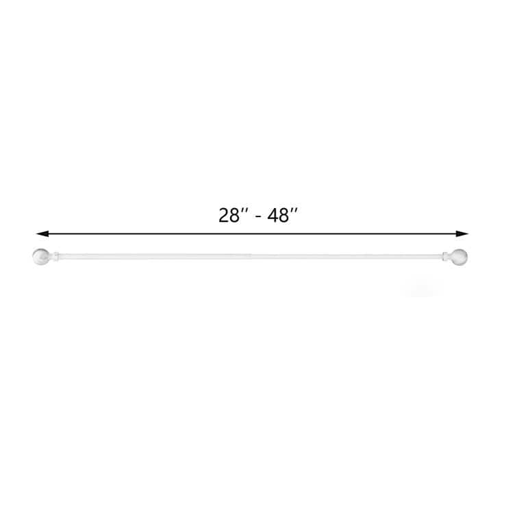 Acroma Adjustable Single Curtain Rod and Coordinating Finial Set