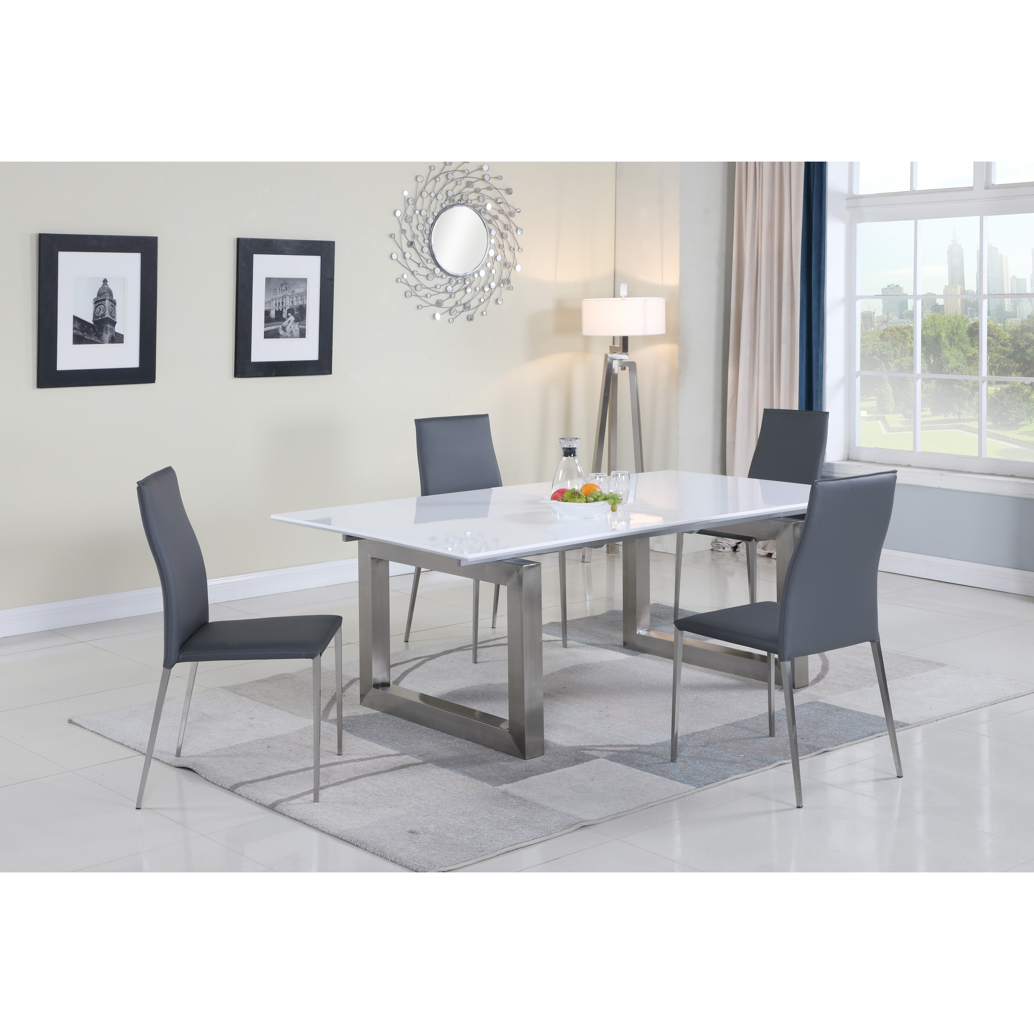 Somette Eliza 5-Piece Dining Set with Upholstered Chairs